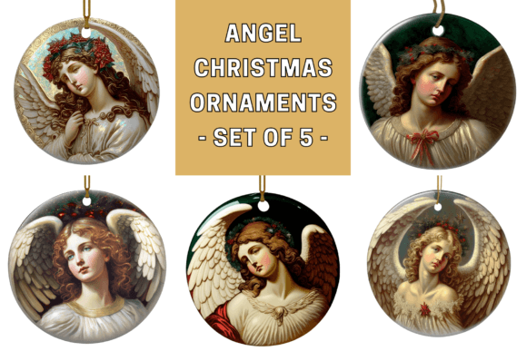 Angel Christmas Ornaments: Premium Illustrations for Holiday Design