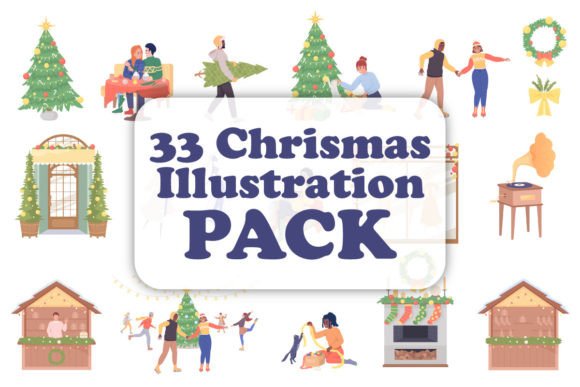 Christmas Characters Illustrations for Festive Blog Graphics
