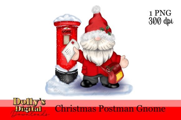 Christmas Postman Gnome: Festive Illustrations for Blogs
