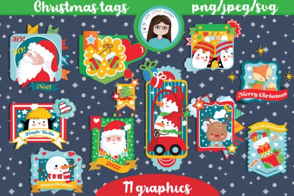 Christmas Tags Graphics: Festive Illustrations for Brands