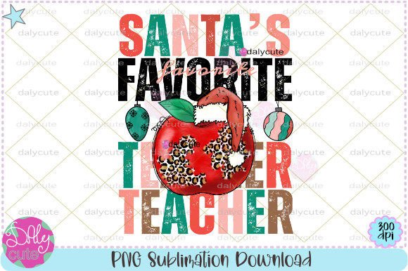 Christmas Teacher Sublimation: Fresh Illustrations