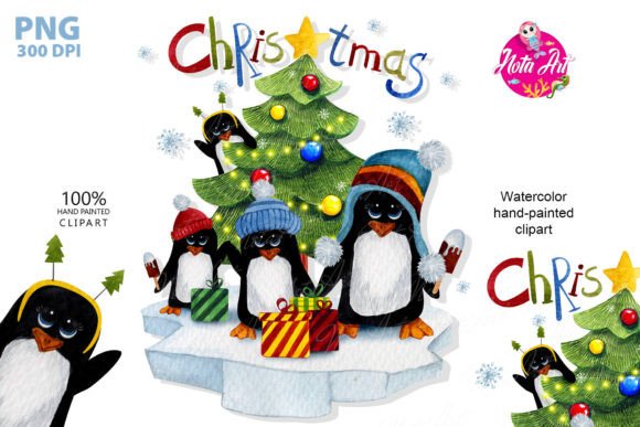 Cute Watercolor Penguins: Christmas Illustrations Review