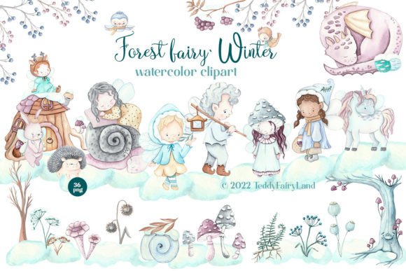Forest Fairy Winter Cute Christmas Illustrations Review
