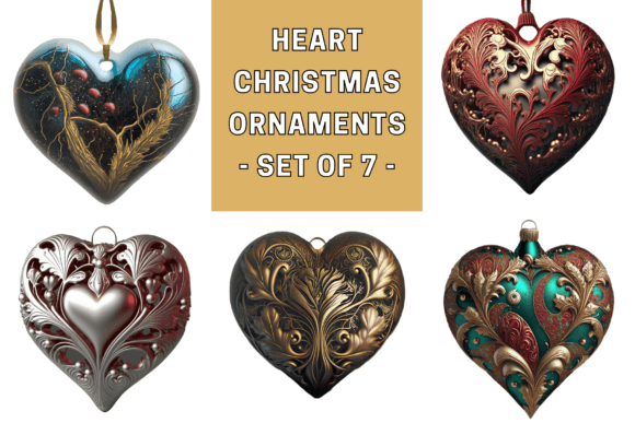 Heart Christmas Ornaments: Premium Illustrations for Festive Blogs