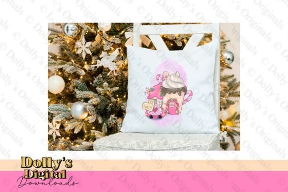 Pink Gingerbread Gnome: Festive Illustrations for Design