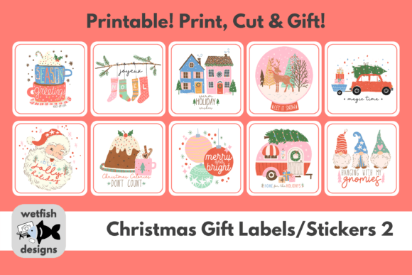 Review: Christmas Gift Tag Labels Stickers 2 for Holiday Embroidery