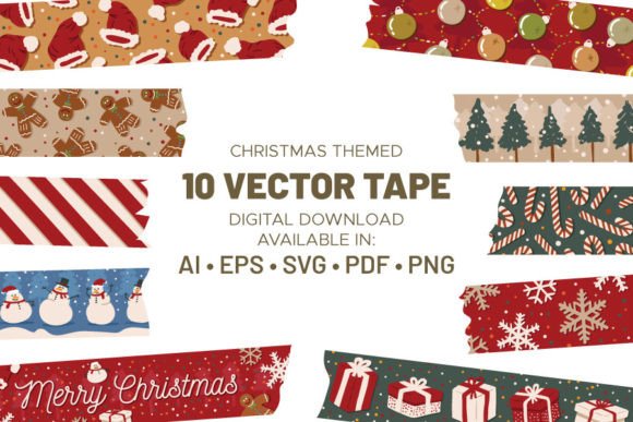 Review: Christmas Themed Vector Washi Tape Illustrations