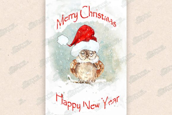 Review: Watercolor Christmas Card with Cute Owl Design