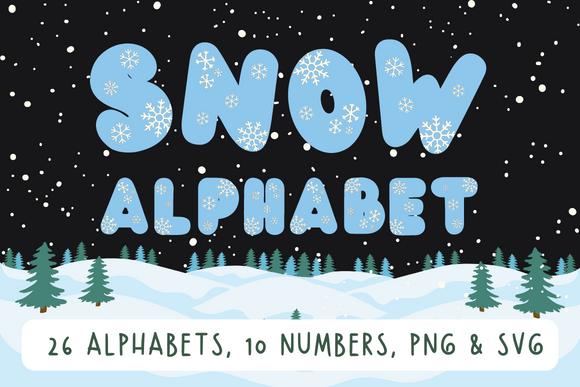 Snowflake Christmas Alphabet Letters: Festive Illustrations