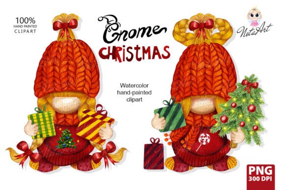 Watercolor Christmas Gnomes: Festive Illustrations for Crafts
